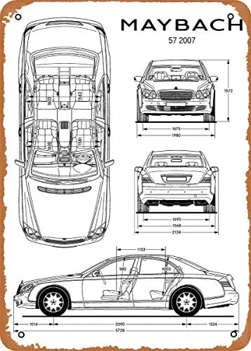 

Metal Sign - Luxury Car Bnw BNW Maybach 57 2007-8 x 12 Vintage Look Tin Sign