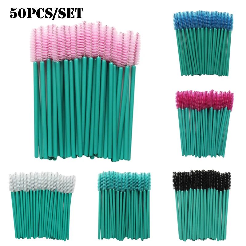 

50 Pcs Good Quality Eyelash Brush Disposable Eyebrow Makeup Brushes Set Eyelashes Extension Tools Beauty Mascara Applicator