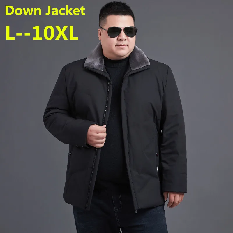 Большой размер 10XL 9XL 8XL 6XL повседневная черная утепленная белая куртка на утином