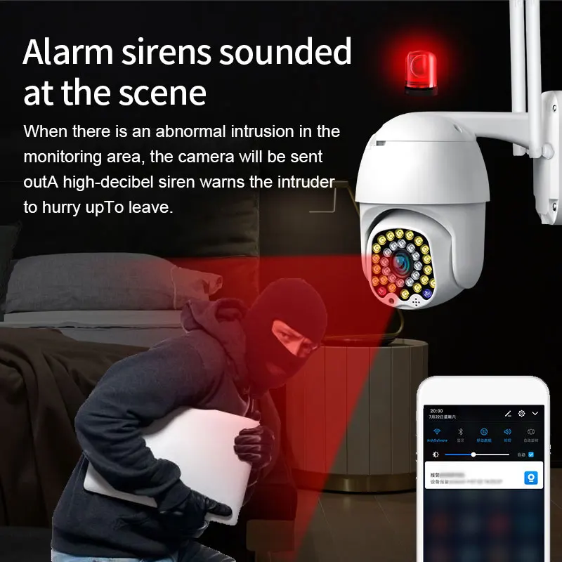 

1080P PTZ IP Camera Wifi Outdoor Wireless Detection Audio Auto Tracking CCTV Security Night Vision Digital Surveillance Camera