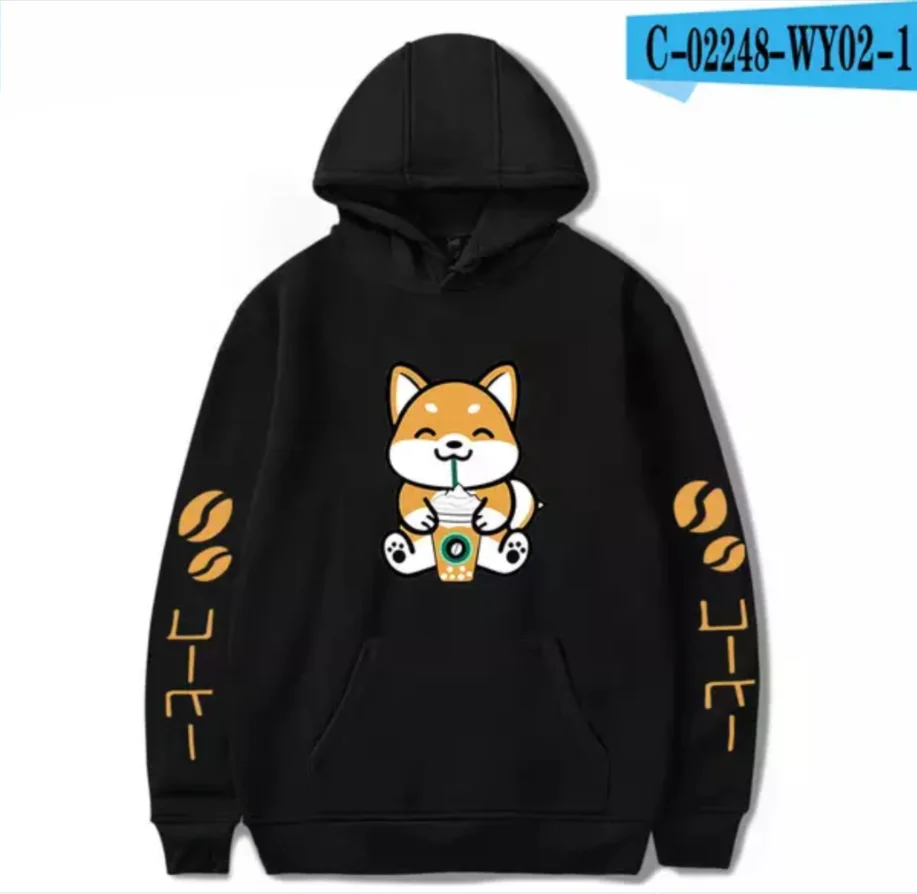 

Print Shiba Inu Boy/girls Hoodie Ullzang Harajuku Hoodies Men/Womens Cute Korean Style Sweatshirt Street Oversized hoodie tops