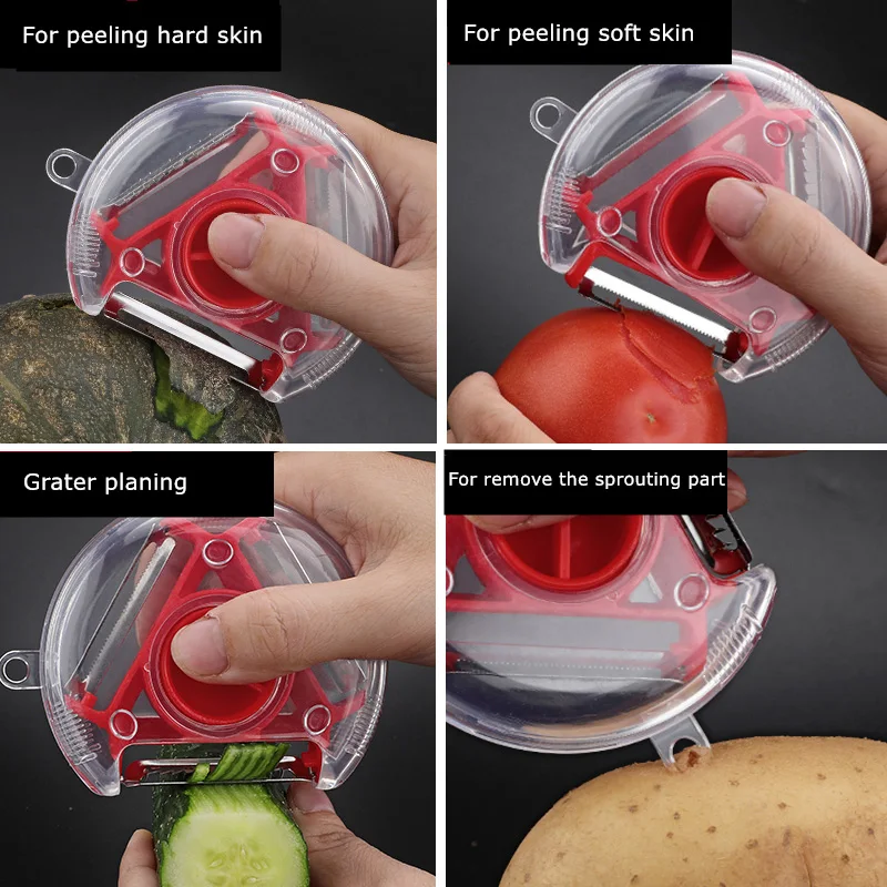 

3 in 1 Magic Trio Peeler Set Slicer Stainless Steel Peeler Shredder Julienne Cutter Multi Peel Blade Zesters Grater Kitchen Tool