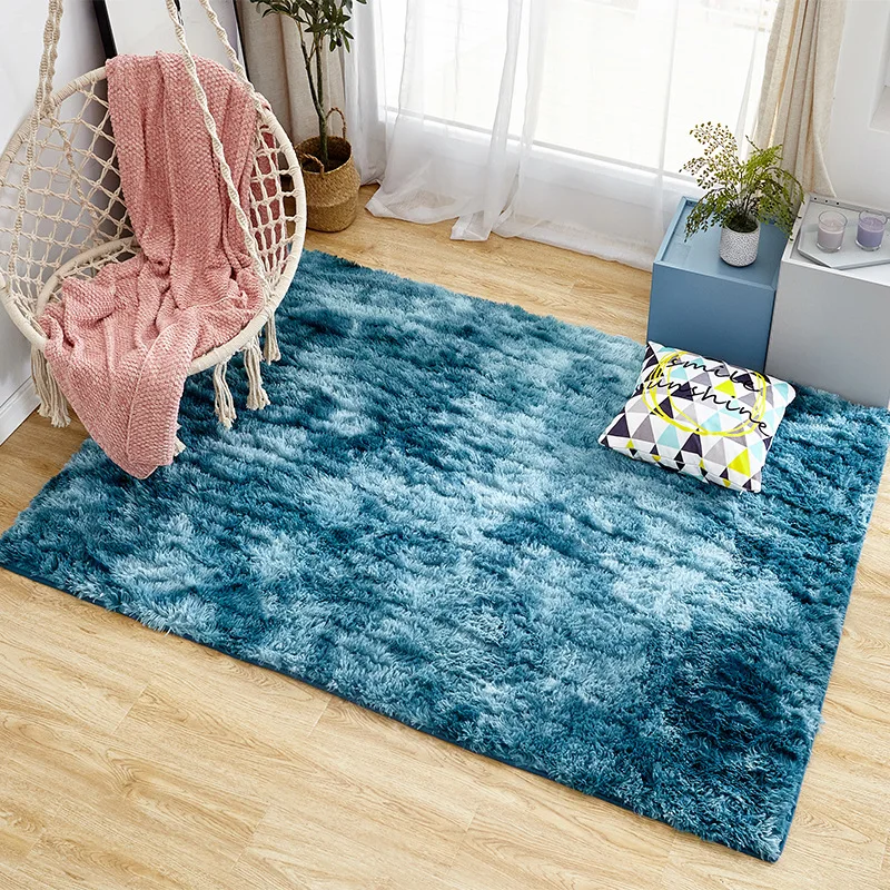 

Gradient Solid Carpet Thicker Rugs Non-slip Rectangle Mat Bathroom Area rug for living room Soft Fluffy Child Bedroom Mats