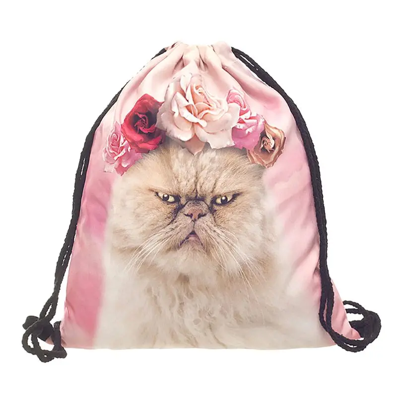 

3D Printed Drawstring Gym Bag School Swimming Travel Adults Kids Sports Backpack J60D