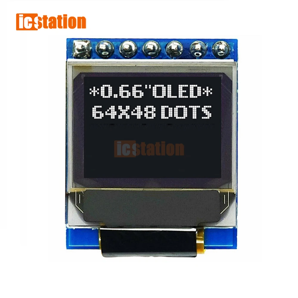 0 66 дюймовый 6448 OLED ЖК-дисплей модуль 64x48 4Pin IIC / 7Pin I2C SPI интерфейс SSD1306 для Arduino AVR STM32 |