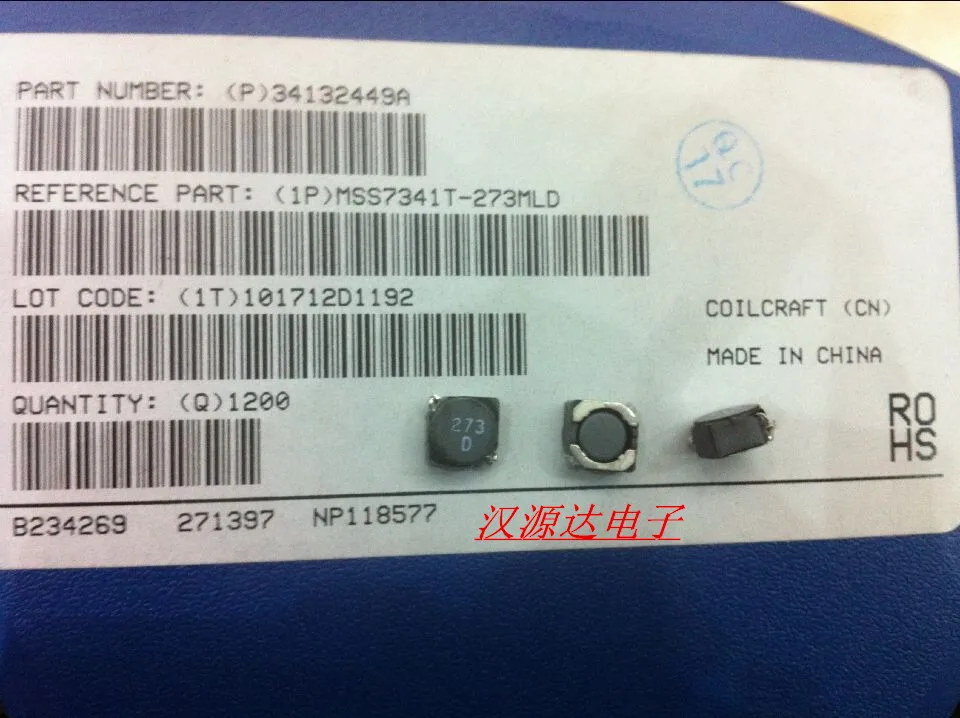 

MSS7341-273MLD 273 x мм 27 мкГн а Силовые индукторы SMD