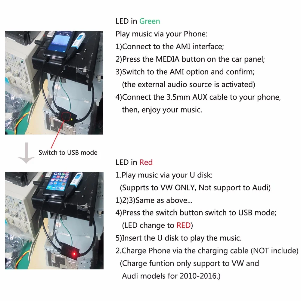 AUX Audio Cable MDI AMI MMI Interface USB Jack 3.5mm Male for Audi A6L A8L Q7 A3 A4L A4 A6 A5 A1 S5 Q5 B6 B8 C6 B7 C7 |