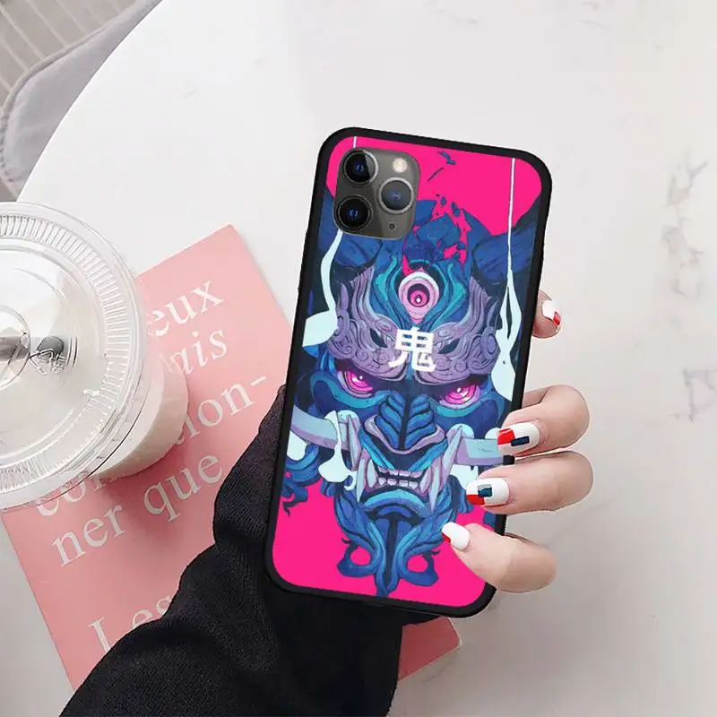

Japanese samurai oni mask Phone Case for iPhone 11 12 mini pro XS MAX 8 7 6 6S Plus X 5S SE 2020 XR