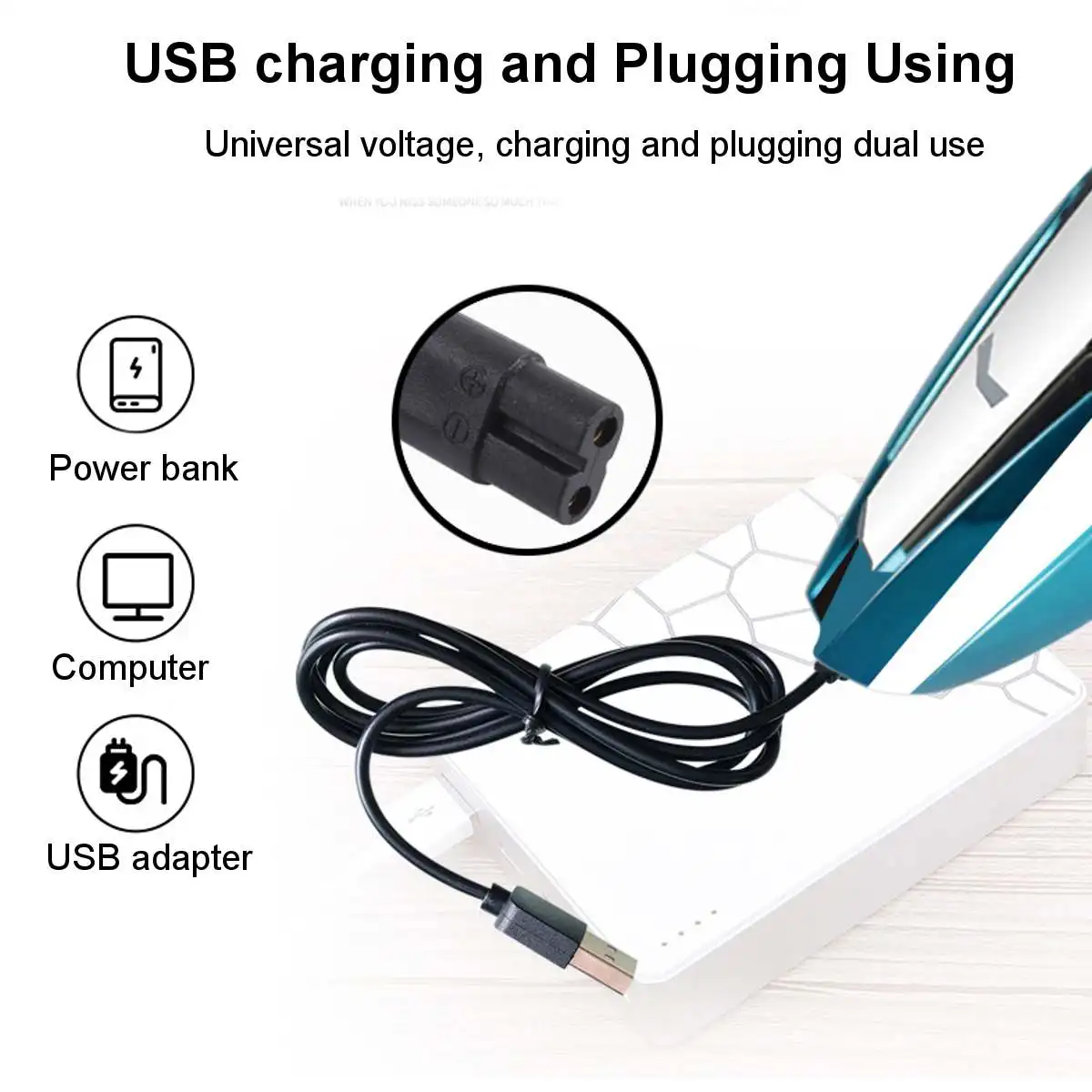 

Hair Cutting Rechargeable Hair Clipper For Men Waterproof Wireless Electric Shaver Beard Ear Shaver Hair Trimmer Tool