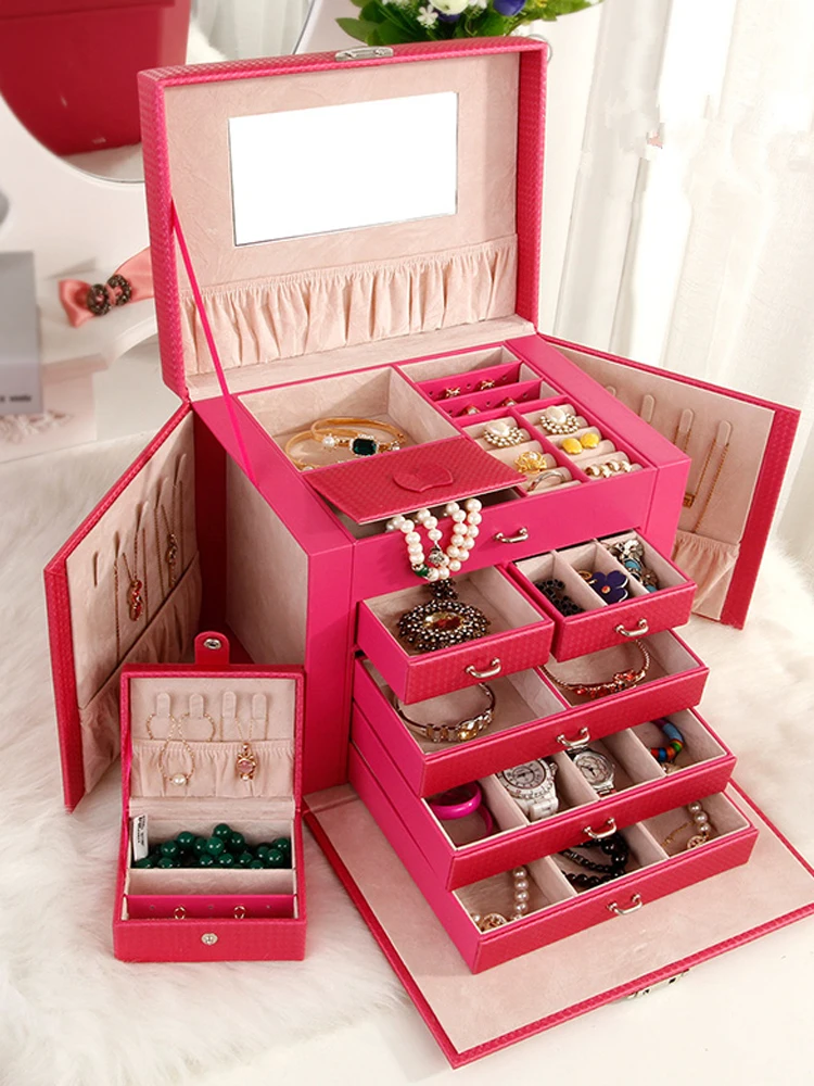 Шкатулка для хранения украшений вместительный портативный органайзер с