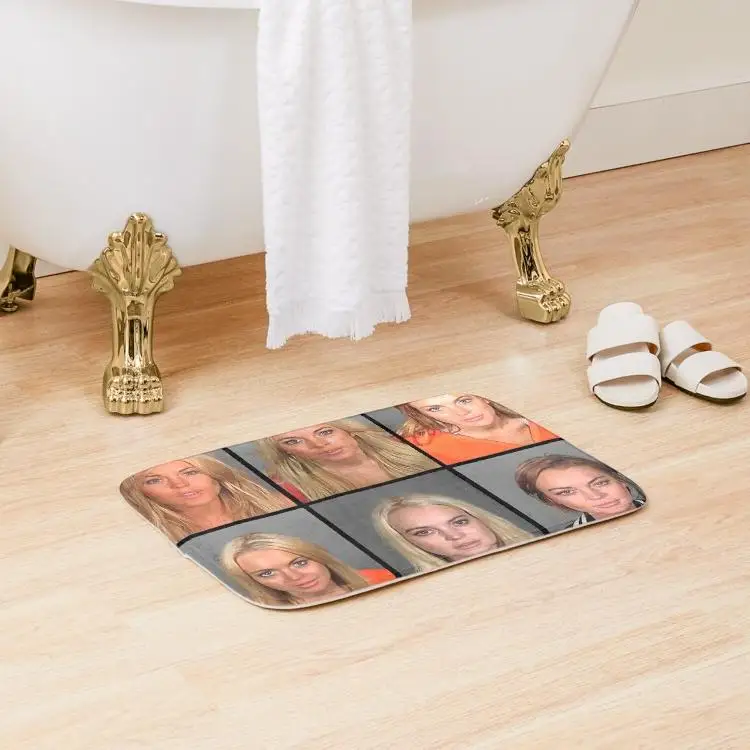

Lindsay Lohan Mugshots Bath Mat Toilet Floor Living Room Shower Room Bathroom Wash Bedroom Decoration Cartoon.Doormat Anti-Slip
