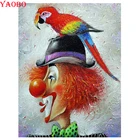 Полноформатная алмазная живопись, мультяшный Клоун и попугай, Алмазная мозаика, алмазная вышивка, 3D картина Стразы, домашний декор