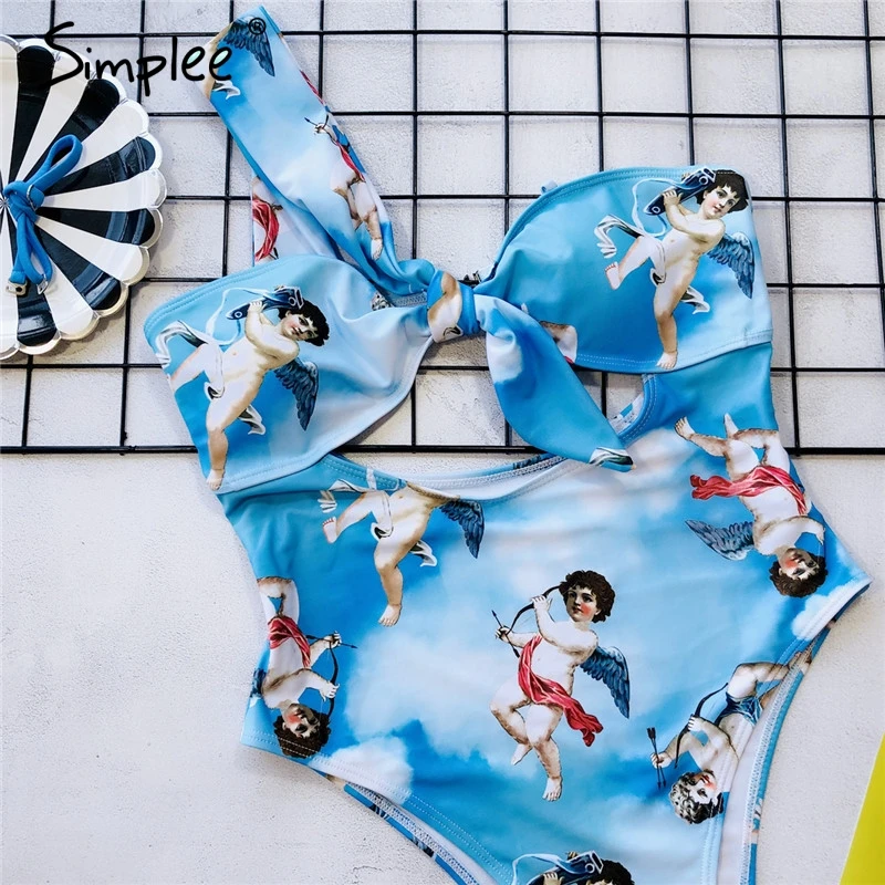Simplee 2019 новынка String Светло сыный купальник женский sexy печать треугольник