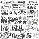 Металлические Вырубные штампы, снеговик, листья, радуга, строительный медведь, Рождественская елка, немецкое слово, скрапбукинг, карта, фототрафарет