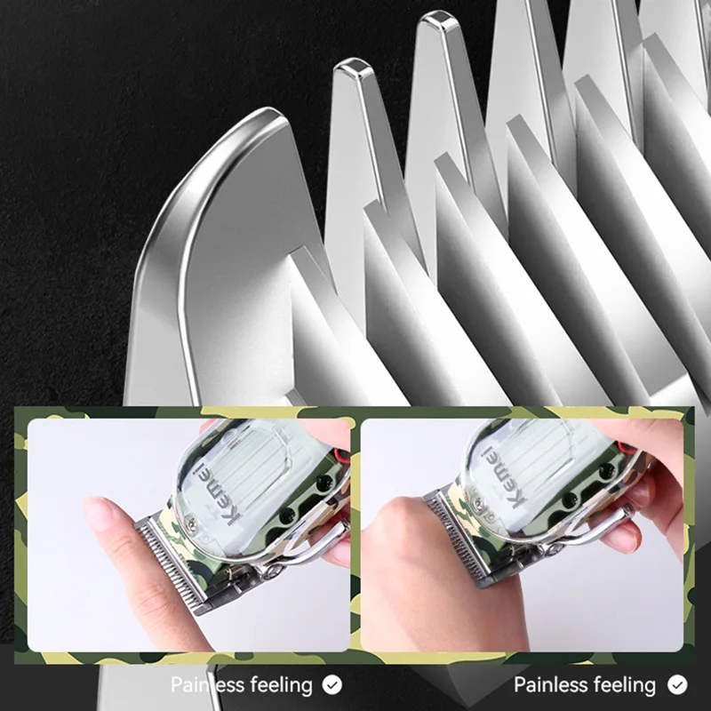 Профессиональная машинка для стрижки волос Kemei перезаряжаемая Беспроводная