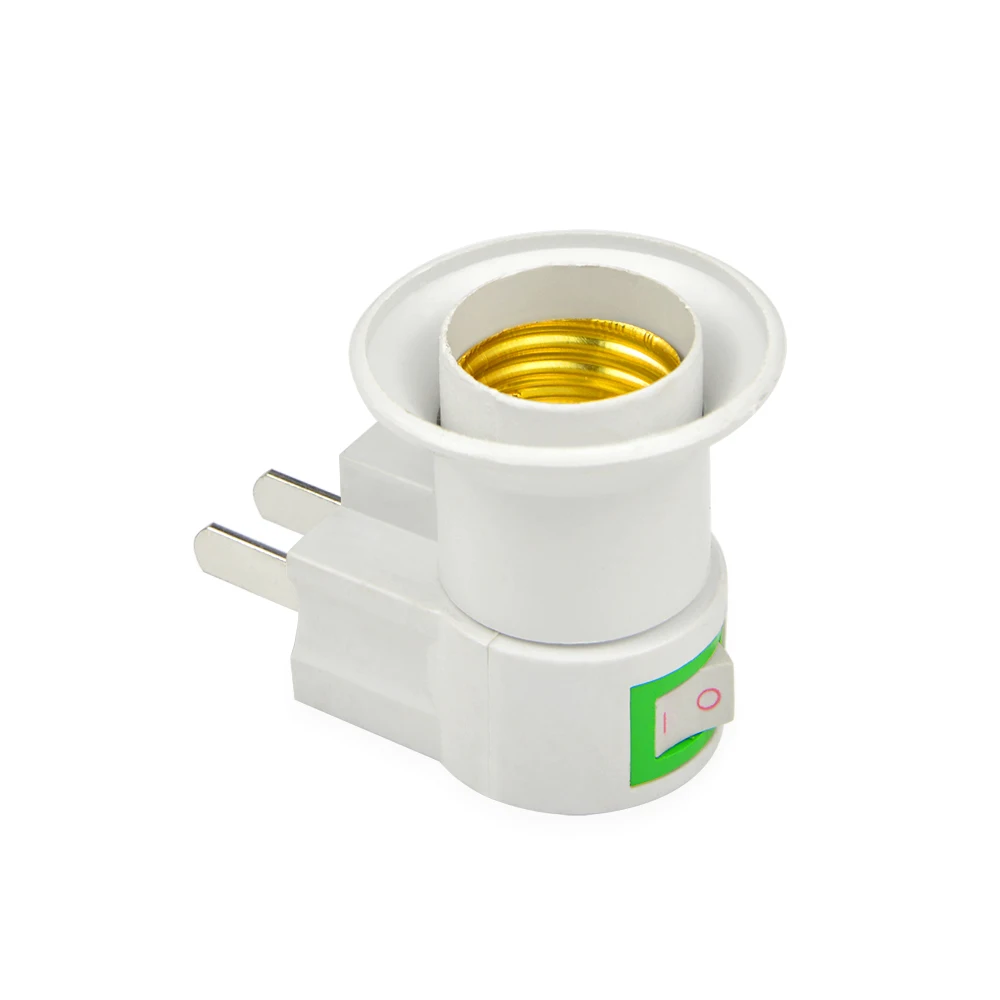 Цоколь для светодиодной лампы E27 переходник с вилкой Европейского/американского