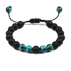 Регулируемый цвет, матовый цвет, бусина диаметром 8 мм, плетеные браслеты ручной работы, модные мужские очаровательные ювелирные изделия дружбы, подарок