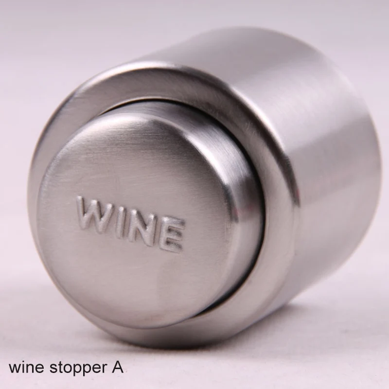 wine stopper A Пробка для винной бутылки, вакуумный упаковщик из нержавеющей стали, инструменты для шампанского, пробки для красного вина, портативная надувная крышка пуш-типа - Цвет: wine stopper A