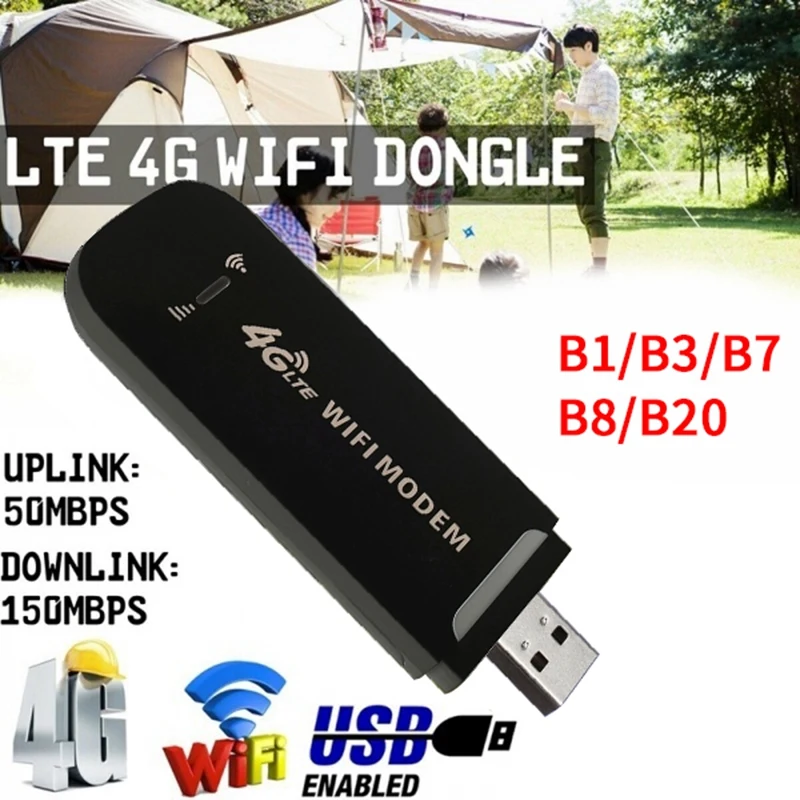 Мобильный широкополосный маршрутизатор LTE 4G 150 Мбит/с USB-модем сетевой адаптер - Фото №1