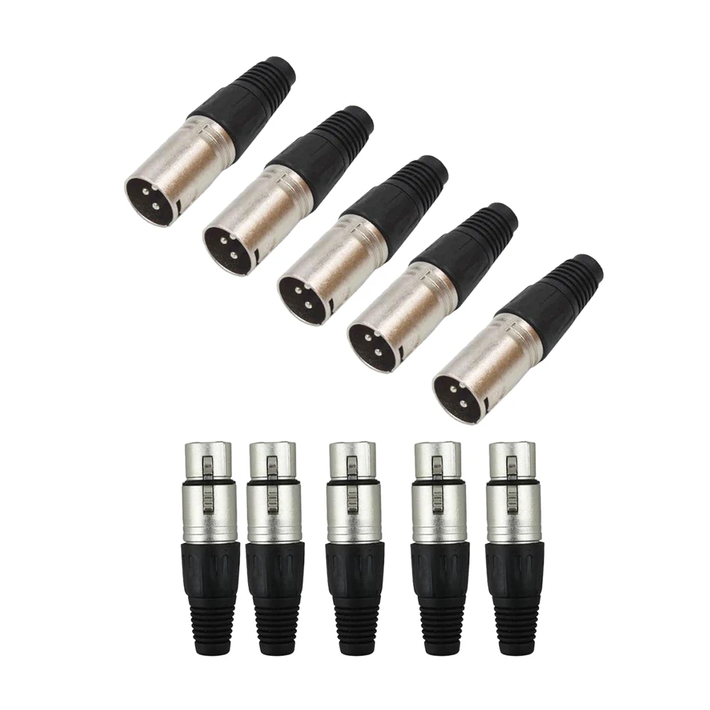 5 пар XLR Male+ Female 3 Pin микрофонный аудиокабель разъем Jack адаптер