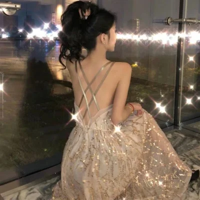 Женское вечернее платье gatsby Элегантное Длинное блестящее с блестками для