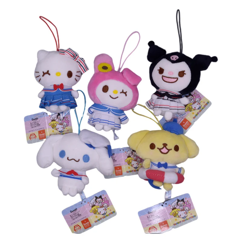 

10cm Cartoon Kawaii Kuromi My Melody Cinnamorol Kt Cat Plush Toy Anime Stuffed Animals Cute Soft Plushie Pendant Doll Toys Gifts