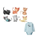 Новые милые наклейки с котом для детей, сделай сам, наклейки с теплопередачей, нетоксичные футболки, моющиеся патчи, утюжок на наклейках