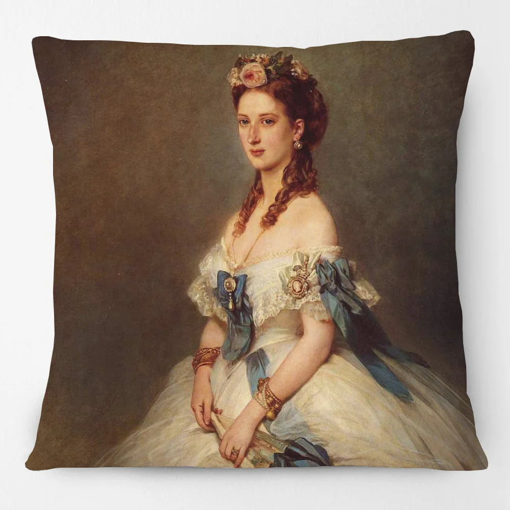 European Retro Vintage Oil Painting Portraits Girls Cushion Covers Bedroom Decorative Cover Sofa Throw Pillow Case | Дом и сад