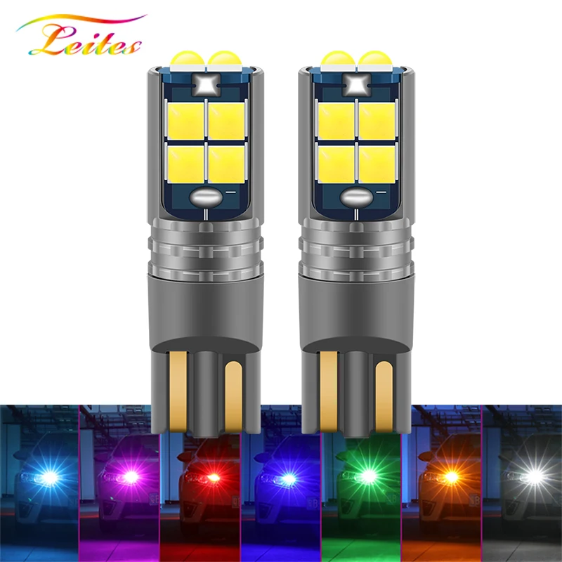 

1pcs New T10 LED Canbus W5W 3030 10SMD 10W 12V-24V 194 168 Auto LED Car Interior Light plate Dome Reading Lamp Clearance Light