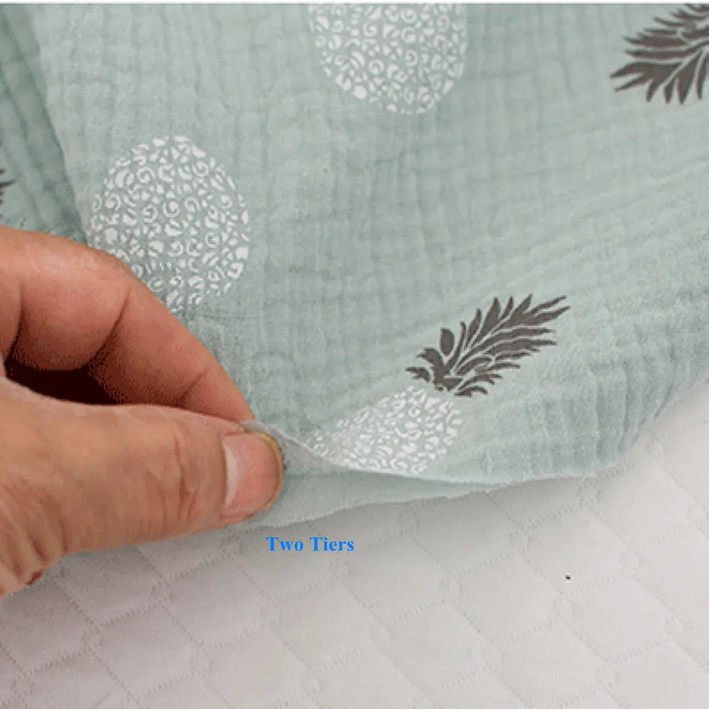 Двухслойная хлопчатобумажная ткань с принтом ананасов 1 м