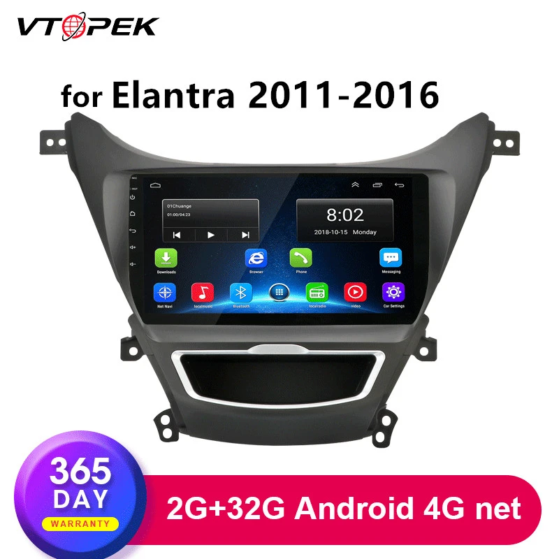 Vtopek 2G + 32G Android автомобильное радио стерео для Hyundai Elantra 2011 2016 головное устройство