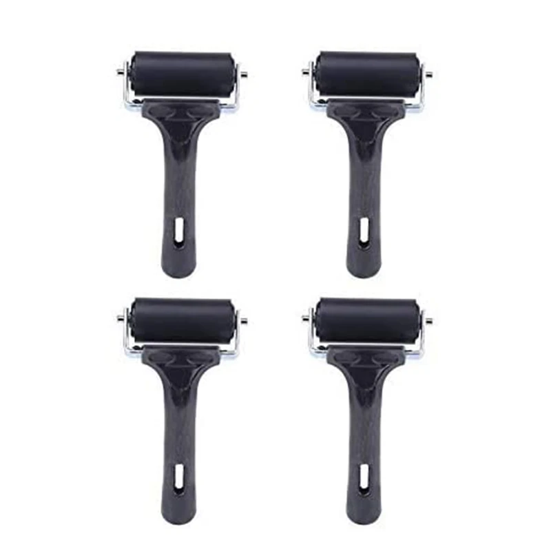 

Hot SV-4Pcs Rubber Brayer Roller Printing 2.36 Inch Glue Roller Roller Paint Brush Anti Skid Tape Construction Tool