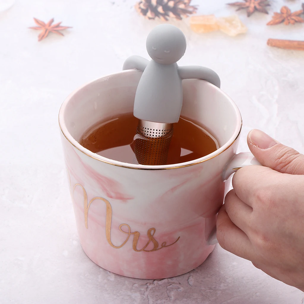

Fine Mesh Tea Infuser Silicone Handle Stainless Steel Strainer Steeper