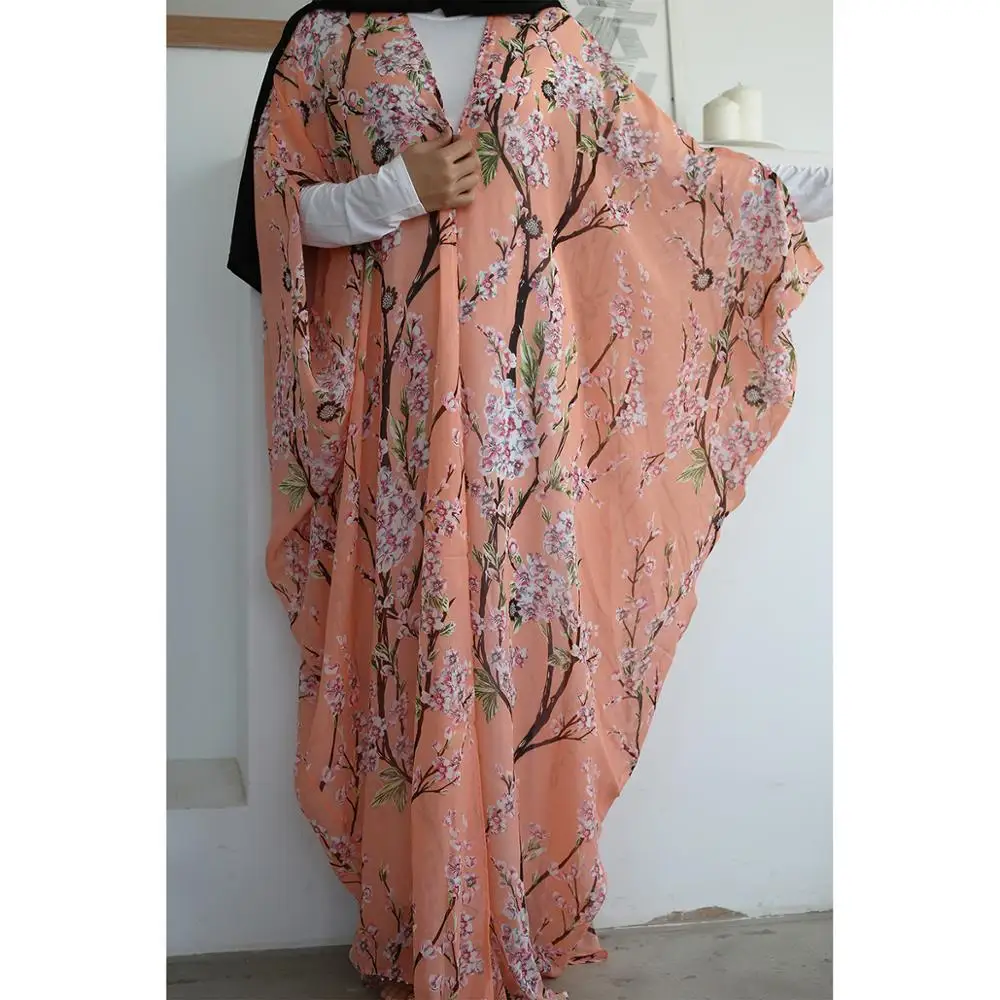 Женский шифоновый кардиган Abaya свободный тонкий с рукавом летучая мышь из Дубаи