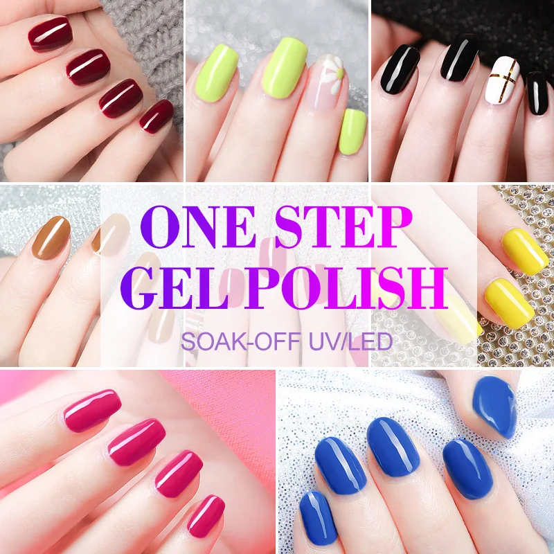 

venalisa 7.5ml one step gel polish 36 colors soak off varish no wipe topcoat base coat one setp 3 in 1 uv gel nail polish