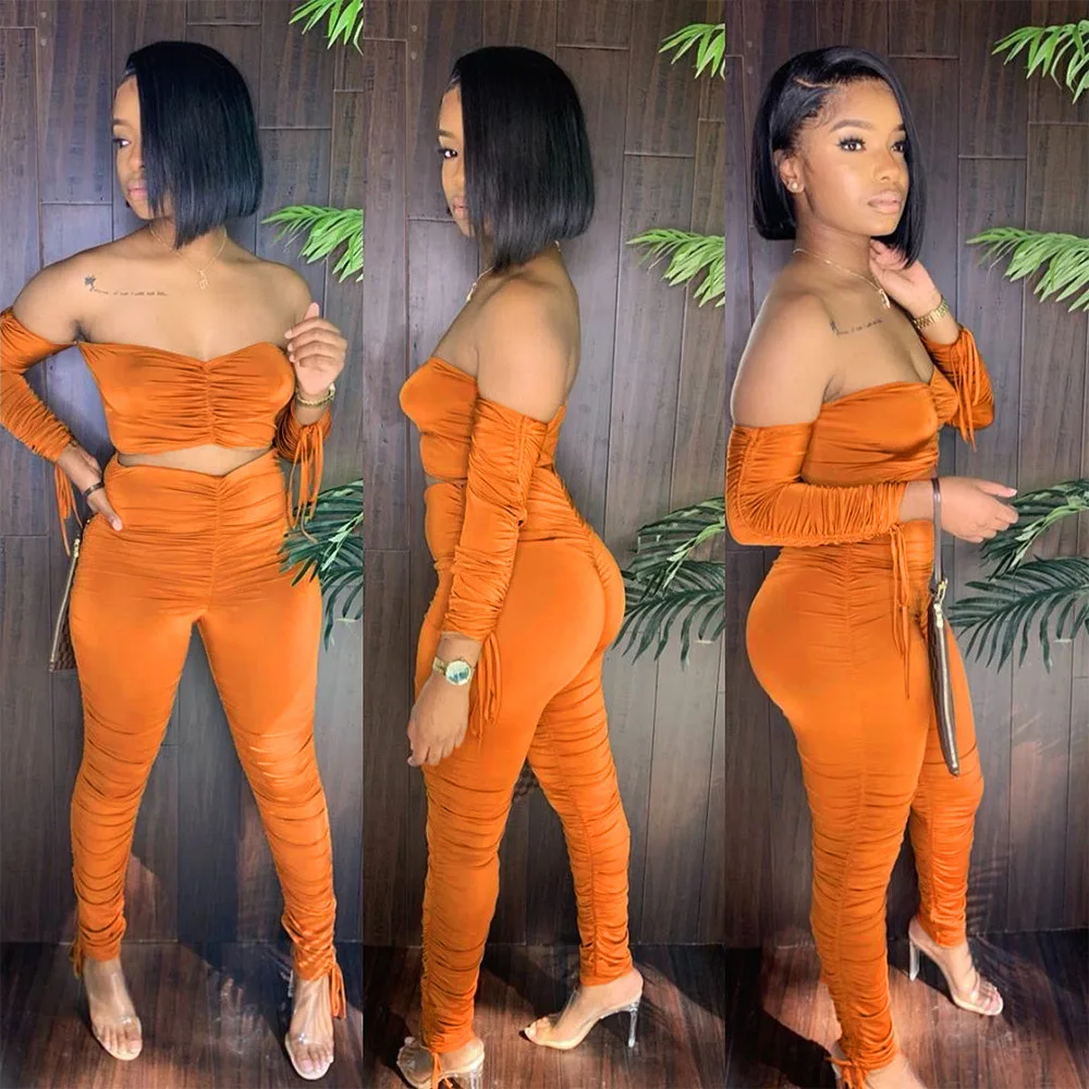 

2020 женский модный новейший костюм с длинным рукавом без бретелек