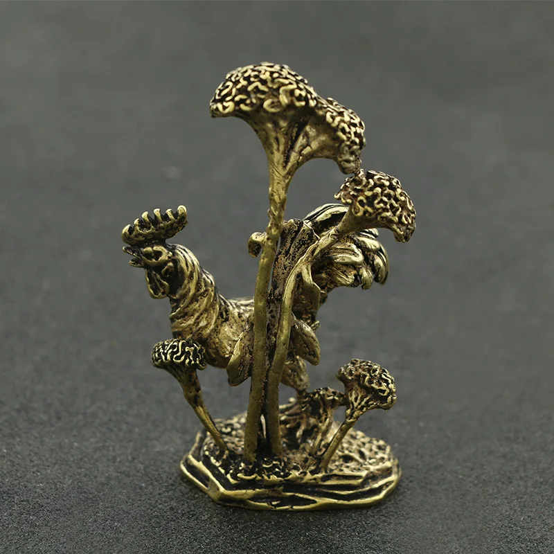 Медные фигурки в виде большого петуха винтажные бронзовые украшения из чистой