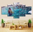 Домашний Декор 5 шт. HD мультфильм фехтовальщик Аниме Картина Demon Slayer снежное озеро томиока Giyuu комиксы искусство Настенный декор картины