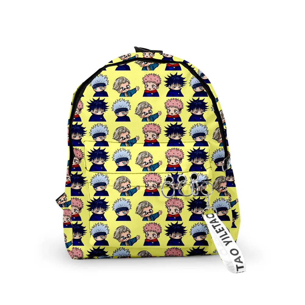 

Funny Jujutsu Kaisen School Bags Travel Bags Boys Girls Cute Small Bags 3D Print Oxford Waterproof Key Chain Notebook Backpacks