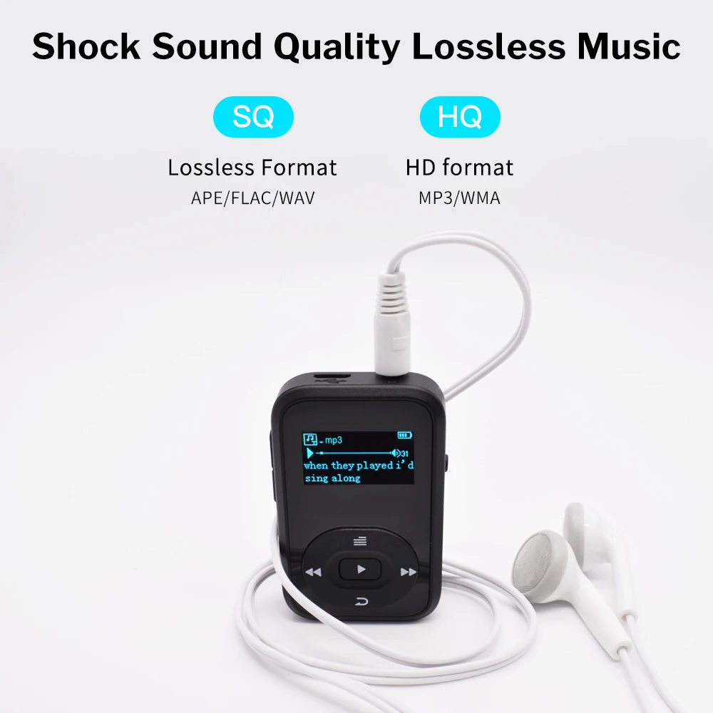 Deelife Спортивный MP3 плеер Bluetooth с зажимом, FM радио, повязка на руку, портативный мини MP 3, музыкальный плеер для бега, спортивный MP3-Player