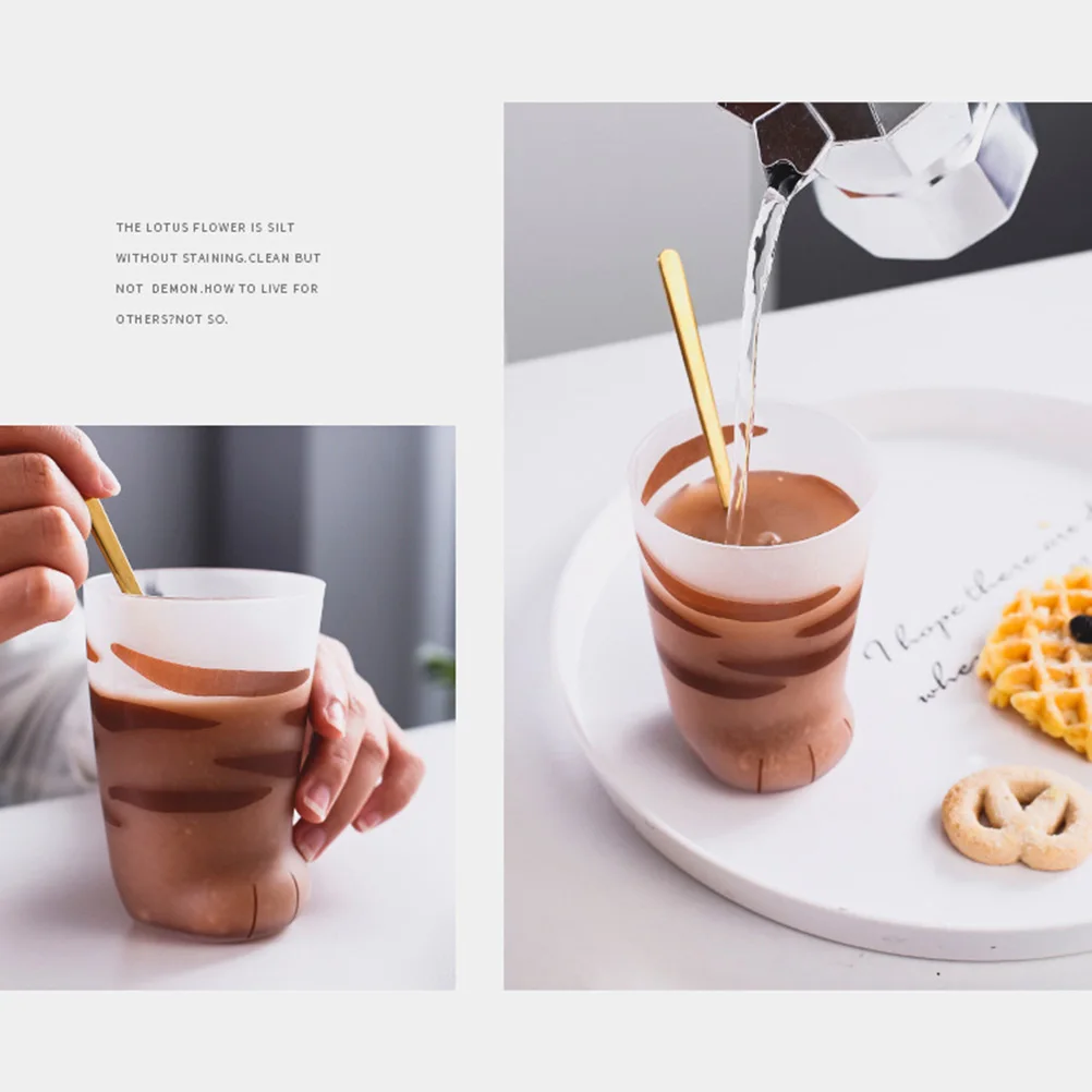 Креативная Милая кружка с кошачьими лапами стеклянная тигром Офисная кофейная