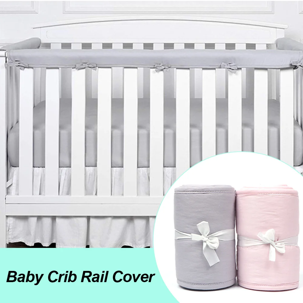 3Piece Crib Rail Cover Protector Baby Set Safe Teething Guard Wrap For Standard Cribs Side And Front R | Мать и ребенок