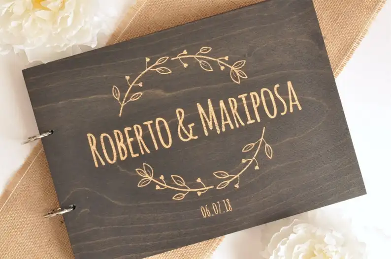 Индивидуальная чёрная Обложка гостевая книга деревенская Свадебная Гостевая с