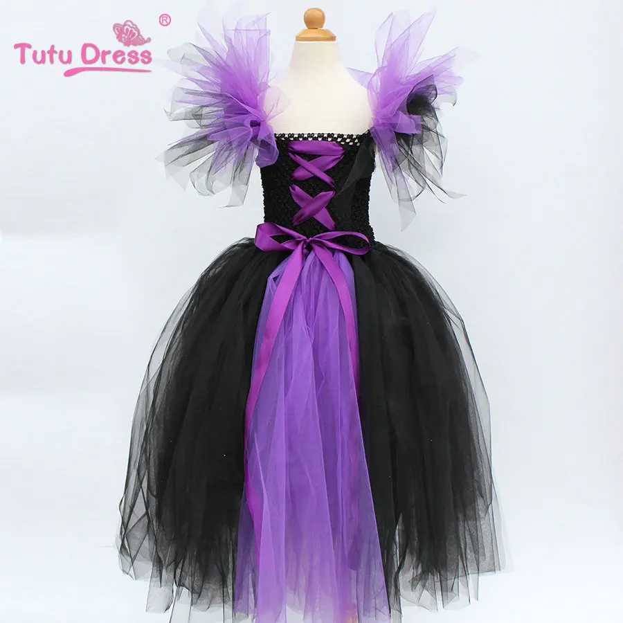 Halloween Tutu Dress Maleficent Evil Queen Fancy Kids Girl Birthday Party Princess Cosplay Costumes for Girls 2-12 Years | Детская