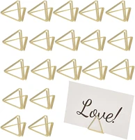 36pc mini place card holders cute table card holder triangle shape wedding table number holders golden photopicture stand clips