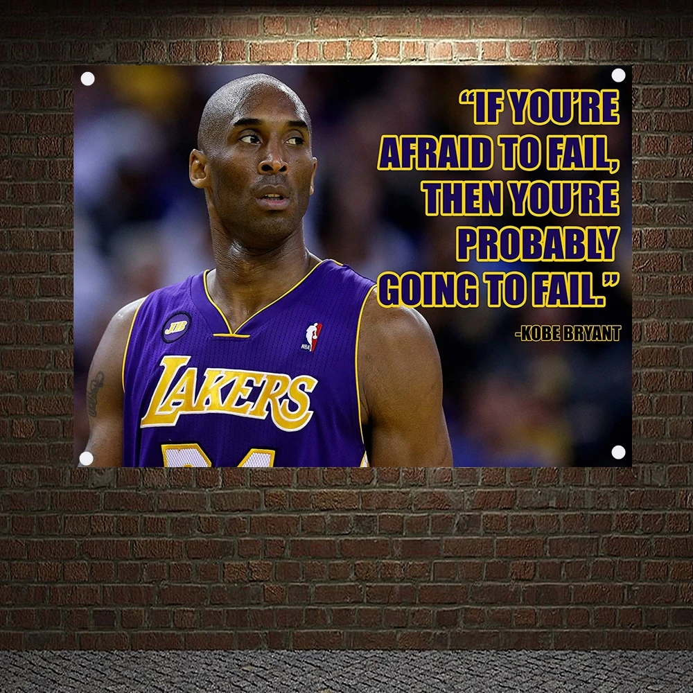 

Basketball star classic quotes Retro Inspirational Exercise Banners Flags Poster Wall Stickers Hanging Cloth Tapestry Wall Decor