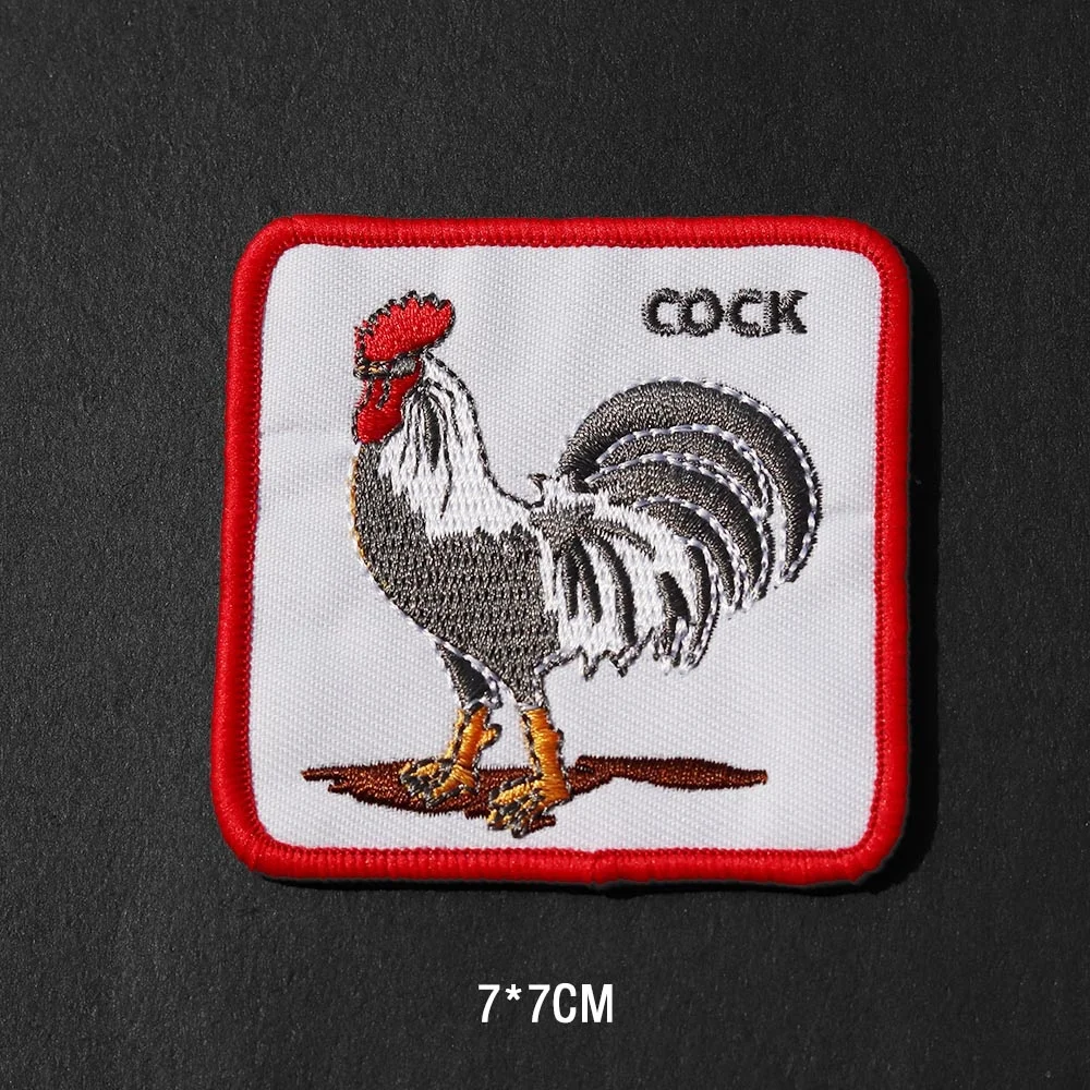 Высококачественный модный значок патч-наклейки животных "Петух Тигр Орел Волк" для одежды DIY.