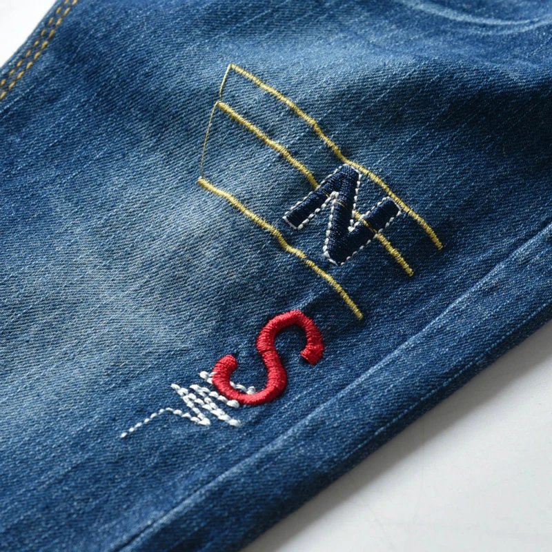 Новые осенние детские штаны джинсы с эластичной резинкой на талии для мальчиков