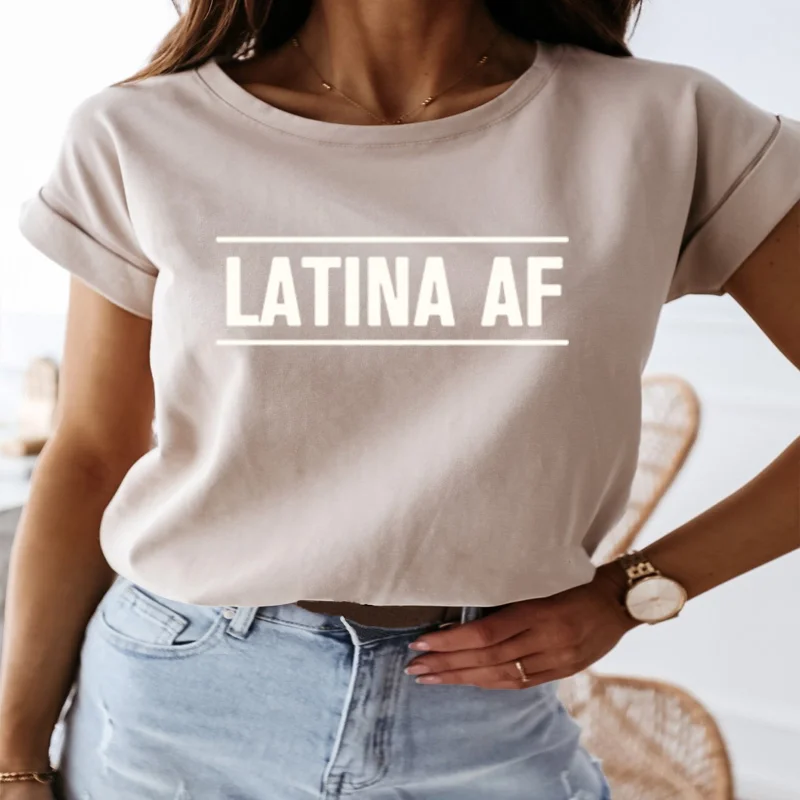 Женская футболка с принтом AF Повседневная коротким рукавом и графическим топ для