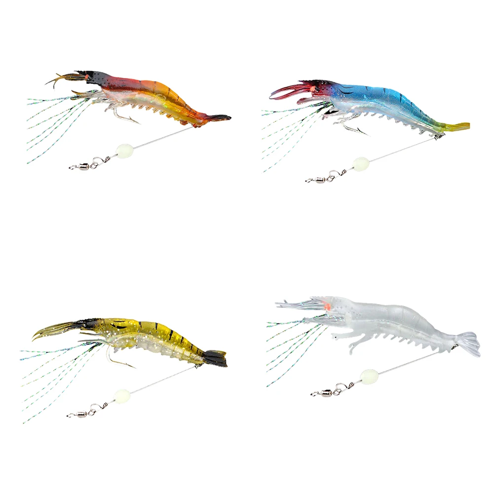 

1 piece of new 9cm 5.7g luminous shrimp shrimp silicone soft artificial artificial fishing bait with hook rotating fishing tool